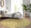 Piper Looms Mayfield Diamond AMF622 Gold Machine Washable Area Rug Round Lifestyle Image Feature