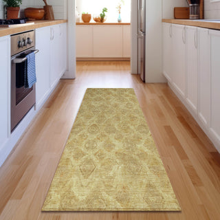 Piper Looms Mayfield Diamond AMF622 Gold Machine Washable Area Rug Runner Lifestyle Image Feature