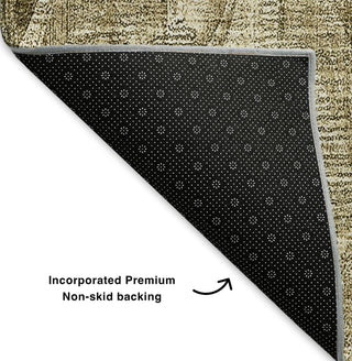 Piper Looms Mayfield Diamond AMF622 Mocha Machine Washable Area Rug Backing Image