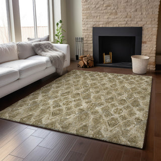 Piper Looms Mayfield Diamond AMF622 Mocha Machine Washable Area Rug Lifestyle Image Feature