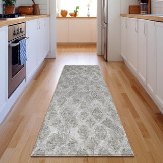 Piper Looms Mayfield Diamond AMF622 Silver Machine Washable Area Rug Runner Lifestyle Image Feature