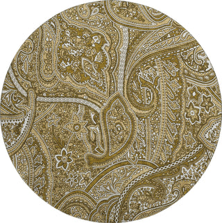 Piper Looms Mayfield Paisley AMF623 Brown Machine Washable Area Rug Round Main Image