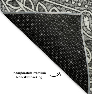 Piper Looms Mayfield Paisley AMF623 Gray Machine Washable Area Rug Backing Image