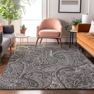Piper Looms Mayfield Paisley AMF623 Gray Machine Washable Area Rug Lifestyle Image Feature