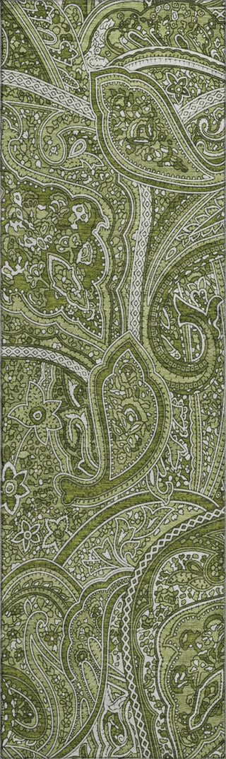 Piper Looms Mayfield Paisley AMF623 Green Machine Washable Area Rug Runner Main Image