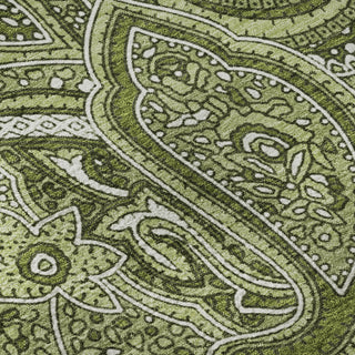 Piper Looms Mayfield Paisley AMF623 Green Machine Washable Area Rug Swatch Image
