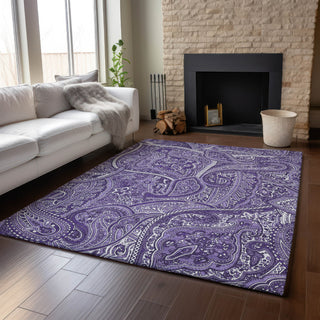 Piper Looms Mayfield Paisley AMF623 Purple Machine Washable Area Rug Lifestyle Image Feature