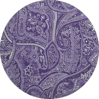 Piper Looms Mayfield Paisley AMF623 Purple Machine Washable Area Rug Round Main Image