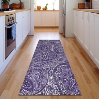 Piper Looms Mayfield Paisley AMF623 Purple Machine Washable Area Rug Runner Lifestyle Image Feature