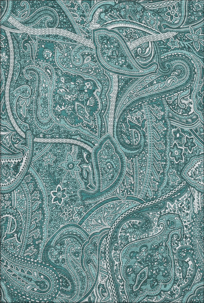 Piper Looms Mayfield Paisley AMF623 Teal Machine Washable Area Rug main image