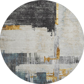 Piper Looms Mayfield Modern AMF624 Charcoal Machine Washable Area Rug Round Main Image