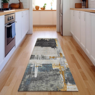Piper Looms Mayfield Modern AMF624 Charcoal Machine Washable Area Rug Runner Lifestyle Image Feature