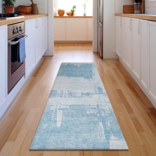 Piper Looms Mayfield Modern AMF624 Sky Machine Washable Area Rug Runner Lifestyle Image Feature