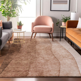 Piper Looms Mayfield Ombre AMF625 Brown Machine Washable Area Rug Lifestyle Image Feature