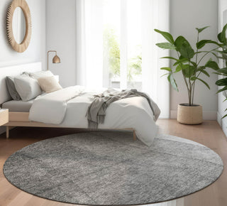 Piper Looms Mayfield Ombre AMF625 Gray Machine Washable Area Rug Round Lifestyle Image Feature