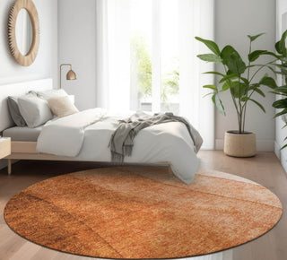 Piper Looms Mayfield Ombre AMF625 Paprika Machine Washable Area Rug Round Lifestyle Image Feature