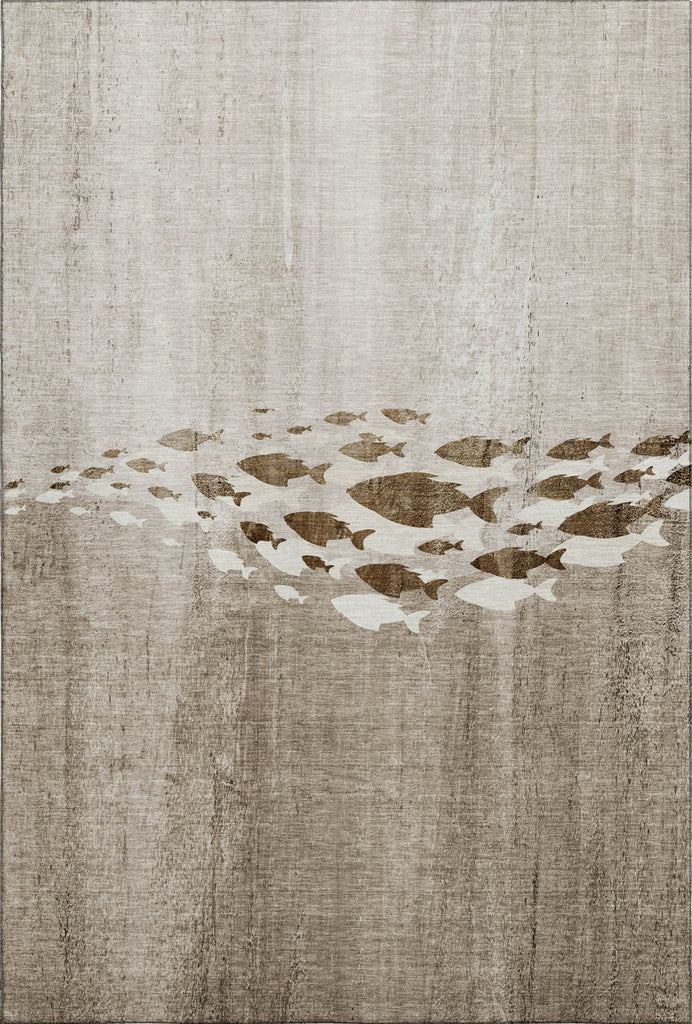 Piper Looms Mayfield Nautical AMF627 Taupe Machine Washable Area Rug main image