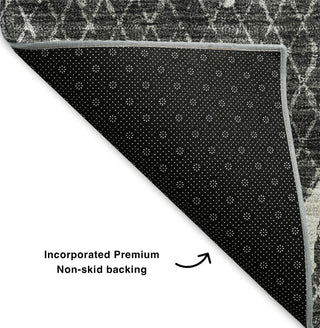 Piper Looms Mayfield Lines AMF628 Charcoal Machine Washable Area Rug Backing Image