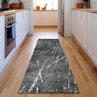 Piper Looms Mayfield Lines AMF628 Charcoal Machine Washable Area Rug Runner Lifestyle Image Feature