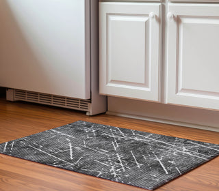 Piper Looms Mayfield Lines AMF628 Charcoal Machine Washable Area Rug Scatter Lifestyle Image Feature