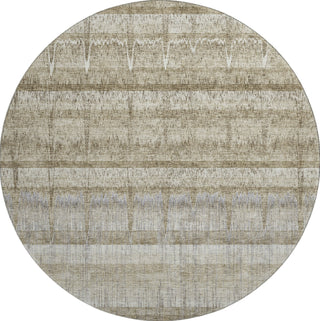Piper Looms Mayfield Stripes AMF629 Taupe Machine Washable Area Rug Round Main Image