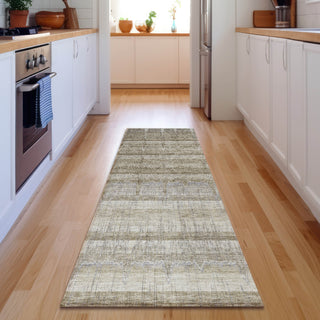 Piper Looms Mayfield Stripes AMF629 Taupe Machine Washable Area Rug Runner Lifestyle Image Feature