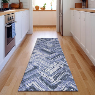 Piper Looms Mayfield Modern AMF630 Blue Machine Washable Area Rug Runner Lifestyle Image Feature