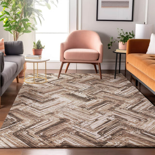 Piper Looms Mayfield Modern AMF630 Brown Machine Washable Area Rug Lifestyle Image Feature