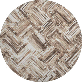 Piper Looms Mayfield Modern AMF630 Brown Machine Washable Area Rug Round Main Image
