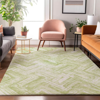 Piper Looms Mayfield Modern AMF630 Green Machine Washable Area Rug Lifestyle Image Feature