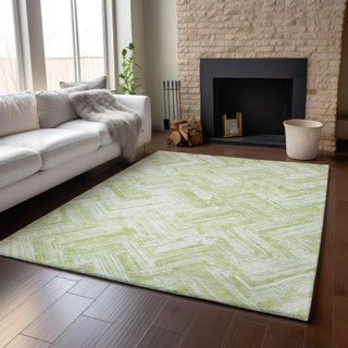 Piper Looms Mayfield Modern AMF630 Green Machine Washable Area Rug Lifestyle Image Feature