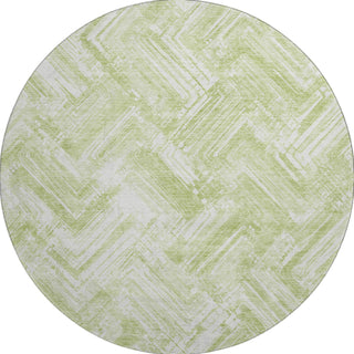 Piper Looms Mayfield Modern AMF630 Green Machine Washable Area Rug Round Main Image