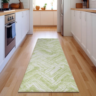 Piper Looms Mayfield Modern AMF630 Green Machine Washable Area Rug Runner Lifestyle Image Feature