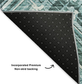 Piper Looms Mayfield Modern AMF630 Teal Machine Washable Area Rug Backing Image