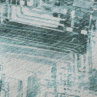 Piper Looms Mayfield Modern AMF630 Teal Machine Washable Area Rug Swatch Image