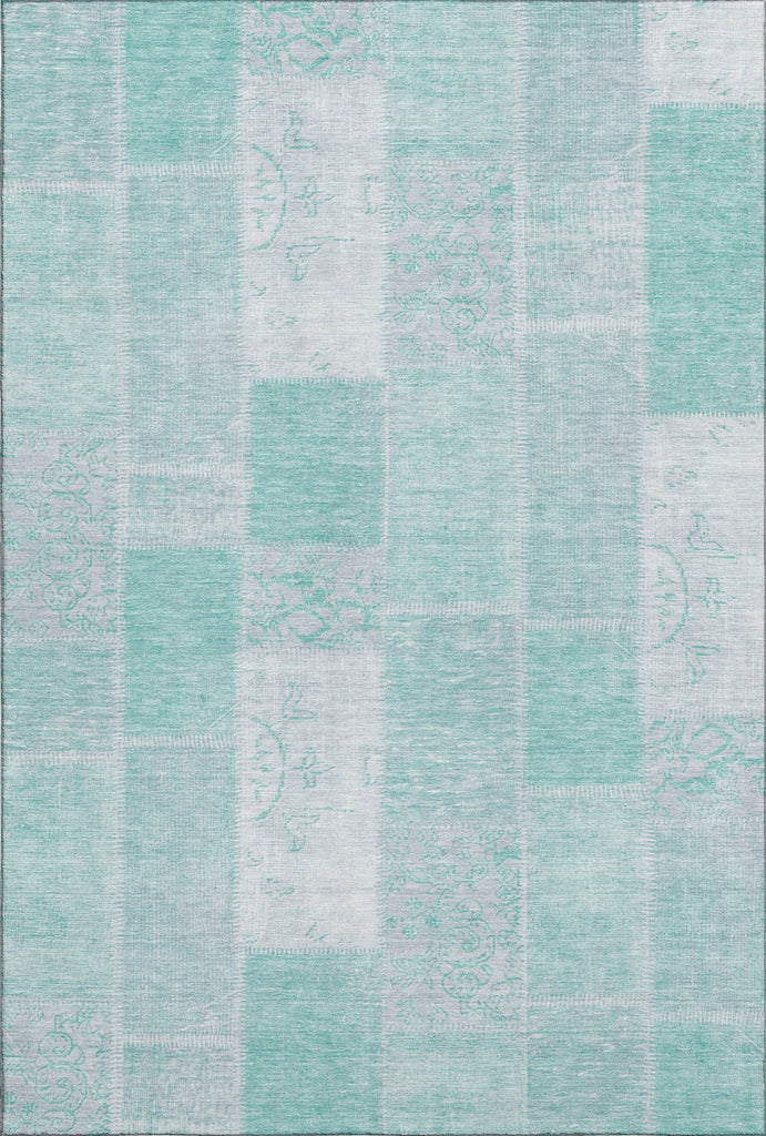 Piper Looms Mayfield Patchwork AMF631 Aqua Machine Washable Area Rug main image