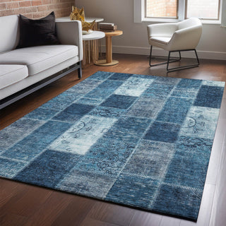 Piper Looms Mayfield Patchwork AMF631 Blue Machine Washable Area Rug Lifestyle Image Feature