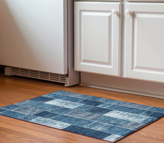 Piper Looms Mayfield Patchwork AMF631 Blue Machine Washable Area Rug Scatter Lifestyle Image Feature