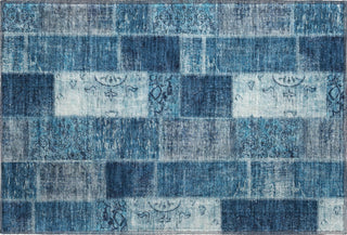 Piper Looms Mayfield Patchwork AMF631 Blue Machine Washable Area Rug Scatter Main Image