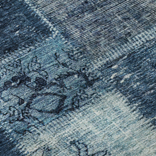 Piper Looms Mayfield Patchwork AMF631 Blue Machine Washable Area Rug Swatch Image