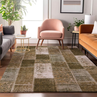 Piper Looms Mayfield Patchwork AMF631 Brown Machine Washable Area Rug Lifestyle Image Feature