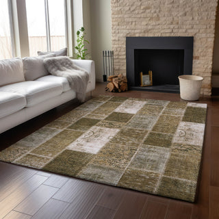 Piper Looms Mayfield Patchwork AMF631 Brown Machine Washable Area Rug Lifestyle Image Feature