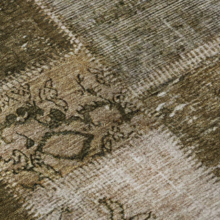 Piper Looms Mayfield Patchwork AMF631 Brown Machine Washable Area Rug Swatch Image
