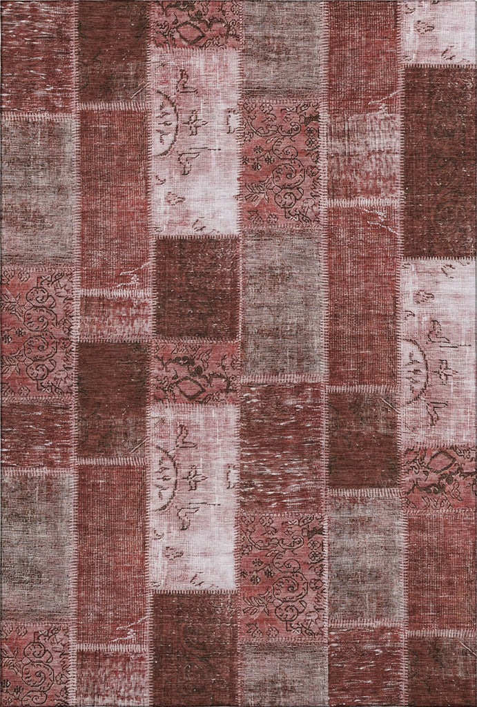 Piper Looms Mayfield Patchwork AMF631 Burgundy Machine Washable Area Rug main image