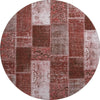 Piper Looms Mayfield Patchwork AMF631 Burgundy Machine Washable Area Rug Round Main Image