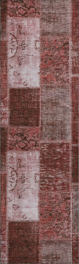 Piper Looms Mayfield Patchwork AMF631 Burgundy Machine Washable Area Rug Runner Main Image