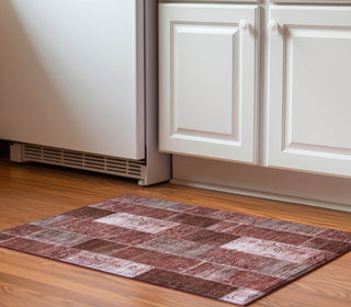 Piper Looms Mayfield Patchwork AMF631 Burgundy Machine Washable Area Rug Scatter Lifestyle Image Feature
