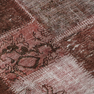Piper Looms Mayfield Patchwork AMF631 Burgundy Machine Washable Area Rug Swatch Image