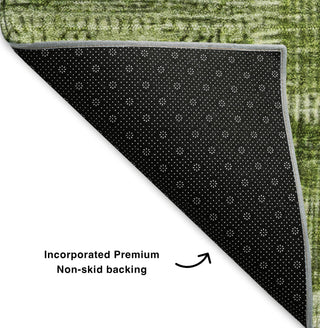Piper Looms Mayfield Patchwork AMF631 Olive Machine Washable Area Rug Backing Image