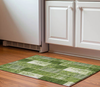 Piper Looms Mayfield Patchwork AMF631 Olive Machine Washable Area Rug Scatter Lifestyle Image Feature
